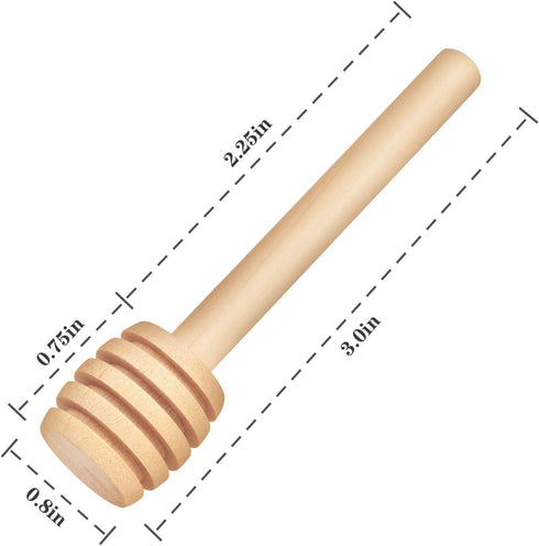 25Pcs Honey Dipper Sticks - Wooden Honey Dipper, 3 Inch Mini Honeycomb Stick, Honey Stirrer Stick for Honey Jar Dispense Drizzle Honey and Wedding...