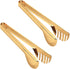 2-Pack Stainless Steel Gold Salad Tongs, Non-slip & Easy Grip Smart Locking Clip Handy Utensil for Cooking, Serving, Barbecue, Buffet, Salad, Ice,...