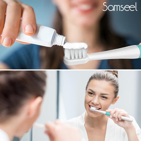 (2-Pack, White and Pink Sonic Electric Toothbrush Lasting for 90 Days Travel Essential Waterproof Portable Mini Design for Daily Oral Care Busines...