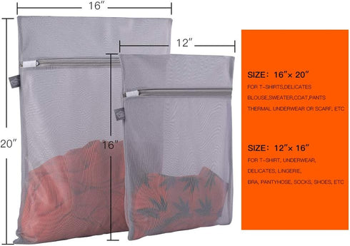 Kimmama Laundry Bag Mesh Wash Bags, Washing Machine Wash Bag, Net Washer Sack with Zipper, Dryer Pouch for Cleaning and Drying Cloths, Garment, De...