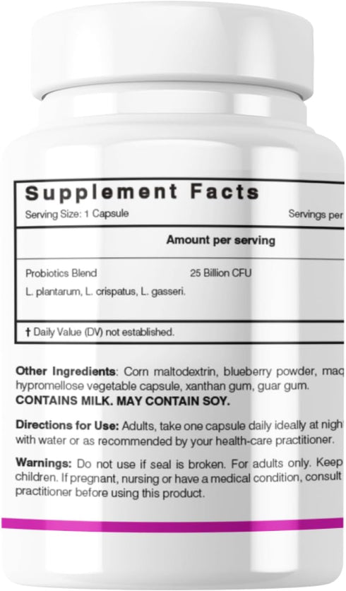 Probiotics for Women’s Intimate Health with 3 Strains, 25 Billion CFUs Antioxidant Enrichment (30 Days Supply) Probioseries Woman...