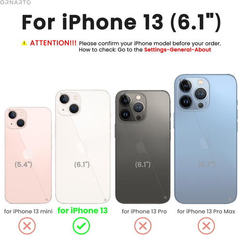 ORNARTO Compatible with iPhone 13 Case 6.1, Slim Liquid Silicone 3 Layers Full Covered Soft Gel Rubber Phone Case Protective Cover 6.1 Inch-Light ...