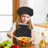 Kids Apron and Chef Hat Set, Adjustable Cotton Child Aprons with Large Pocket Black Girls Boys Kitchen Bib Aprons for Cooking Baking Painting...