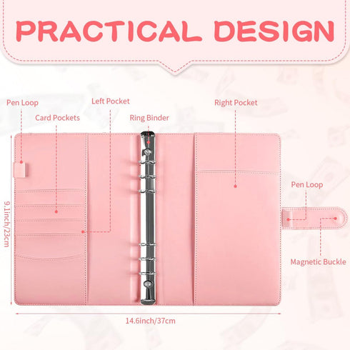 100 Envelopes Money Saving Challenge Binder, A5 Budget Binder with Cash Envelopes, Savings Challenges Budget Book to Save $5,050, Budget Planner f...