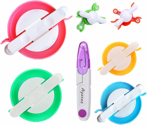 Pompom Maker Kits, Pom pom Knitting Loom Kit Fluff Ball Weaver Needle Craft DIY Knitting Crochet Craft Tool Kit, 6PS Pompom Maker+ 1PS Scissors (7...