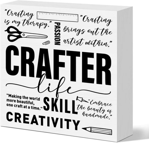 Crafting Gifts for Women Sewing Gifts for Women Mom Sewing Lovers Sewers Crafter Quilter Rustic Home Sewing Room Craft Room Quilting Table Decor W...