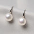 925 Sterling Silver Hoop Handpicked AAA+ Quality 7.5-8mm White Freshwater Cultured Pearl Dangle Drop Earrings Jewelry for Women...