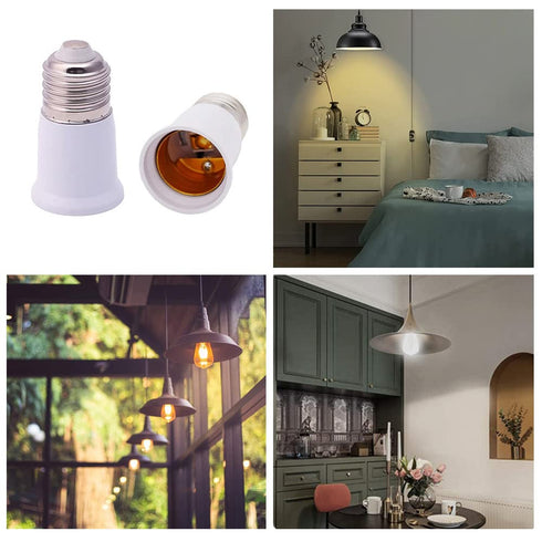 E26 Socket Extender, E26 to E26 Standard Medium Base, 2.56 inch Extension Socket Adapter, Light Bulb Socket Extension, Lamp Holder Adapter?3 Pack?...