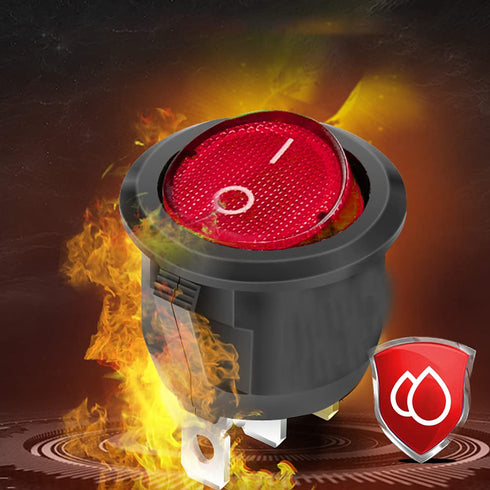 2pcs Rocker Switch,Red LED Light 12V 20A 3Pin Car Auto Boat Round On-Off Rocker Toggle Switch...