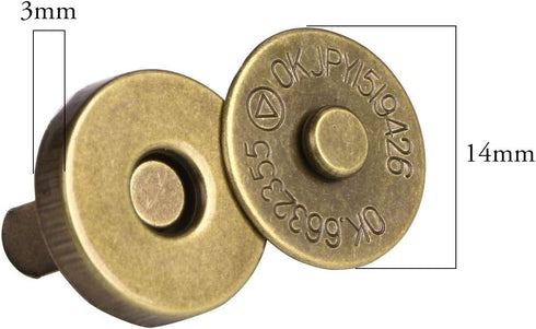 Onwon 20 Set Magnetic Snaps for Purse Magnetic Bag Fastener Clasp Magnetic Button Replacement Kit Perfect for Purse, Bag, Clothes, Leather (Antiqu...