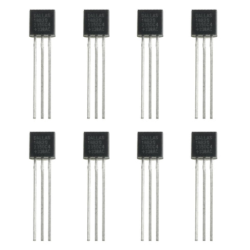 8PCS Digital Temperature Sensor DS18B20 to 92 3 Pin Wire IC Sensor Applied in Thermostatic Controllers Industrial Systems Consumer Products Thermo...