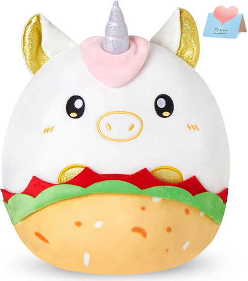 Houwsbaby 12'' Unicorn Taco Plush Pillow Unicorn Stuffed Animal Unicorn PlushToy,Taco Stuffed Animal,Taco Plush Toy,Food Stuffed Animal,Present fo...