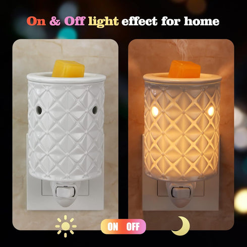 STAR MOON Ceramic Wax Melt Warmer, Plug in Wax Warmer for Scented Wax, Scentsy Wax Warmer for Fragrance Oil, Night Light Wax Burner Decoration wit...