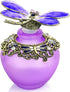 YU FENG 40ml Fancy Purple Dragonfly Empty Refillable Glass Perfume Bottle,Retro Frosted Butterfly Lid Perfume Bottle...