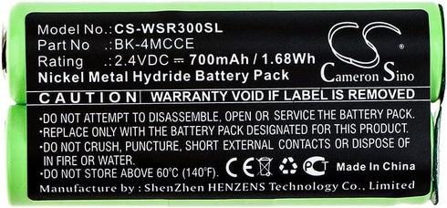 Battery for Waterpik 900 Sonic Toothbrush, Sensonic Plus SR-3000, Sensonic Plus SR-3000E, BK-4MCCE,...