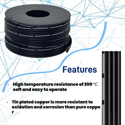 4P 24AWG Flat Ribbon cable, 25Ft/7.5m length Flexible Electrical Wire, 24 Gauge Stranded Tinned Copper Wire, silicone insulation layer up to 200? ...