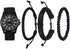 Avaner Men's Bracelet Watch Set, 4 Pcs Wrist Watch Bracelet Set, Military Nylon Strap Quartz Watch Black Leather Bracelets Set for Men...