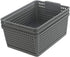 Gloreen 3 Pack Large Plastic Storage Baskets, Multipurpose Storage Basket for Organizer, Grey...