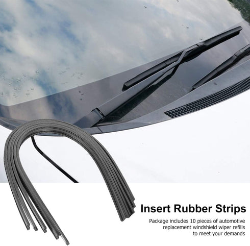 BESPORTBLE Black Windshield Wiper Blades Refills Replacement Car Vehicle Insert Rubber Strips for Wipers 10 Pieces 6mm...