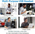 USB Headset with Microphone for PC, 3.5mm Jack 2 in 1 Headset,Wired Stereo Computer Headphone,Lightweight Headset with Volume Control Wired Headse...