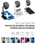 2 in 1 Wireless Charger Stand for Samsung/Apple/Google Charging Dock, for Huawei GT/Samsung Galaxy/Pixel/Garmin/Diesel/Fossil/Fitbit/Skagen/Michae...