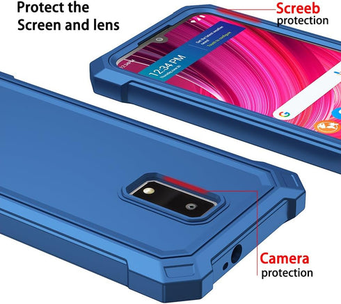 for BLU View 4 case, with Tempered Glass Screen Protector 360 Full-Body Soft TPU Bumper Shockproof Silicone Protective Phone Cover Case for BLU Vi...