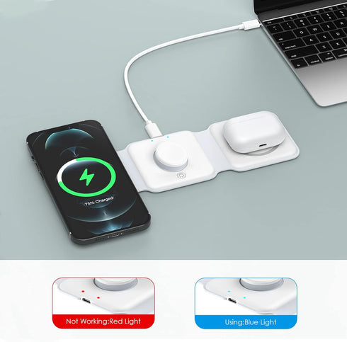 ????????????????? ??????????????? Criacr 3 in 1 Foldable Wireless Charger, Magnetic Fast Wireless Charging Pad, Compatible with iPhone 15/14/13/12...