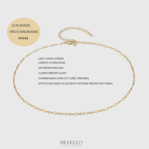 MEVECCO Gold Chain Choker Necklace,14K Gold Filled Dainty Cute Lip Clavicle Chain Long Necklace Delicate Fashion Choker Necklace Jewelry Gift for ...