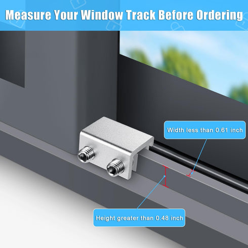Sliding Window Locks (2 Pack), Window Locks for Up and Down Windows and Horizontal Windows, Window Security Bars, Adjustable Aluminum Window Stopp...