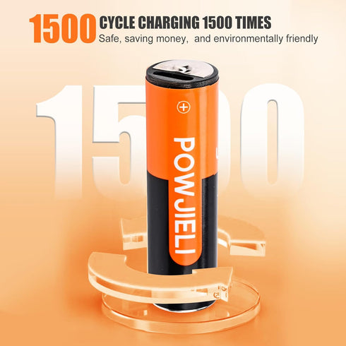 Rechargeable AA Lithium Batteries 1.5V AA Battery 2200mWh High Capacity USB-C Charge, 1 Hour Quick Charge Double A Batteries 4 Packs...