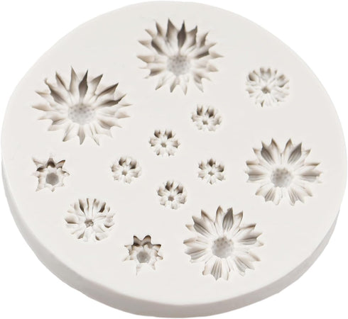 Daisy Flower Fondant Mold Flower Candy Silicone Molds For Cake Decoration Cupcake Topper Chocolate Cupcake Topper Sugar Craft Polymer Clay Gum Pas...
