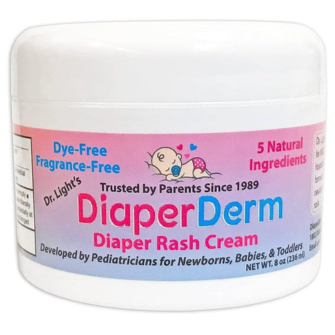 DiaperDerm Baby Diaper Rash Cream Pediatrician Formulated with 5 Ingredients for Gentle, Happy, and Rash-Free Skin Care, 8 oz...