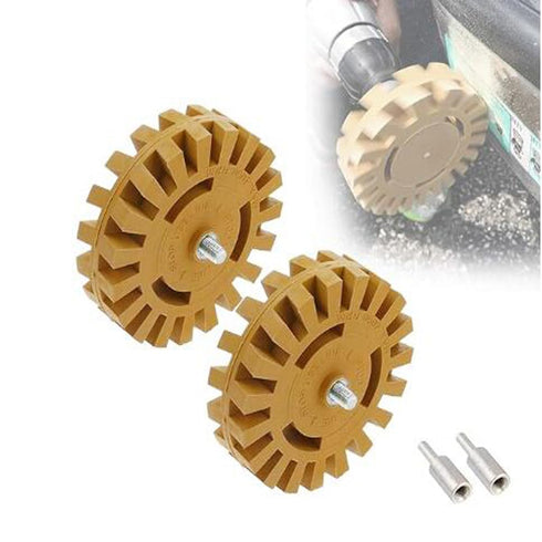 4 Geared Rubber Wheel Rubber Disc Pneumatic Rubber Wheel Rubber Disc with Drilling Adaptor (0.78in Thickness 2pc)...