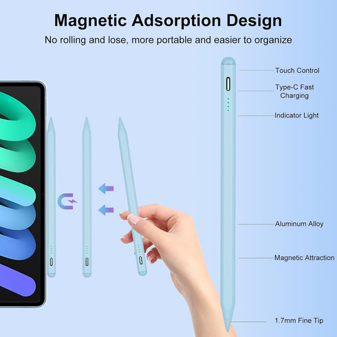 Stylus Pen for iPad 9th&10th Generation, Apple Pencil 2nd Generation, Apple Pen iPad Pencil Compatible with iPad Pro 11&12.9", iPad Air 5th/4/3rd ...