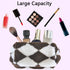 3pcs Checkered Plush Makeup Bag Terry Cloth Cosmetic Bag Zipper Travel Toiletry Bag Organizer Soft Pencil Pouch Case Makeup Brushes Storage Bag fo...