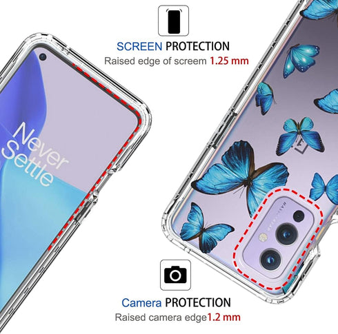 Case for OnePlus 9 Case, for OnePlus 9 5G Clear Case for Girls, Soft TPU 360 Full Body Shockproof Hybrid Bumper Crystal Clear Phone Case Cover for...