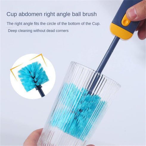 4 in 1 Baby Bottle Brush - 2 Pack Bottle Brush Cleaner with Straw Cleaning Brush, Bottle Cleaner Brush Set for Washing Sport Bottle, Mug, Cup Cove...