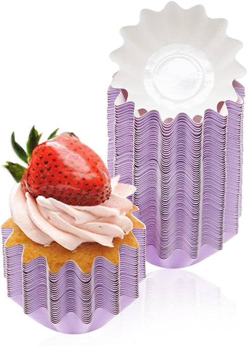 100 PCS Baking Cups Cupcake Liner, Brioche Paper Cup Standard Muffin Wrappers Greaseproof Coated Paper for Wedding Birthday Holiday Party or Baby ...