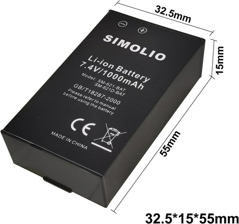 SIMOLIO Rechargeable Li-ion Battery SM-621,SM-621D...