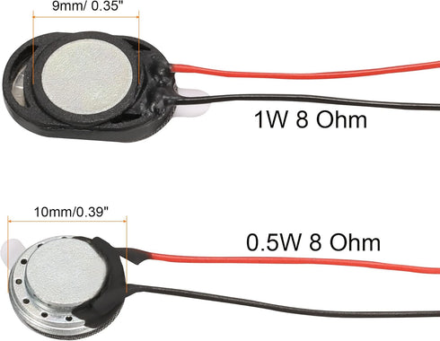 MECCANIXITY Mini DIY Magnetic Speaker 1W 8 Ohm Replacement Loudspeaker 4pcs 9mm 4pcs 10mm for Mobile Phone...