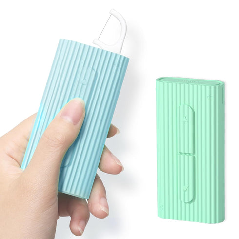 Dental Floss Picks Portable Case-20 Count Pocket-Sized Professional Flosser Dispenser-LIAMOSS Superfine Toothpicks Sticks-Best Dental Oral Care(Bl...