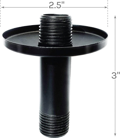 JS Jackson Supplies 3 in. Black Shower Arm for Ceiling-Mounted Rainfall Showerhead...