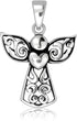 WithLoveSilver 925 Sterling Silver Bali Filigree Cross Guardian Angel Holding Heart Wing Pendant...