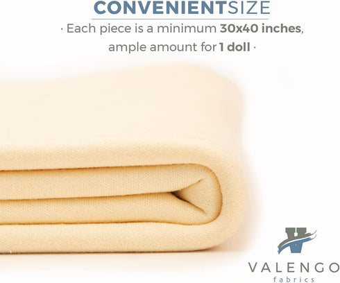 VALENGO Premium Skin Tone Fabric for Doll Making, 100% Cotton Interlock Fabric, Waldorf Doll Skin Fabric, Cloth Doll Skin Color Fabric - 1 Yard (F...
