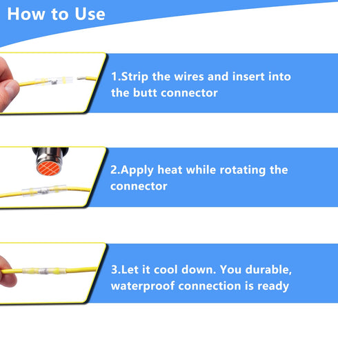 150pcs Seal Wire Connectors, Heat Shrink Self Solder Connectors, Waterproof Butt Splice Wire Terminals Best for Repair and Electrical Maintenance,...