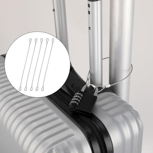 5PCS Safety Cable Lock with loops 12 inch Steel Cable for Locks Luggage Lock Security Wire Rope with Double Loop Safety Cable Lock Braided Steel C...