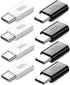 QCEs Micro USB to USB C Adapter 8 Pack, Micro USB Female to USBC Male OTG Adapter Fast Charging Compatible with iPhone 16/15 Pro Plus, Samsung Gal...