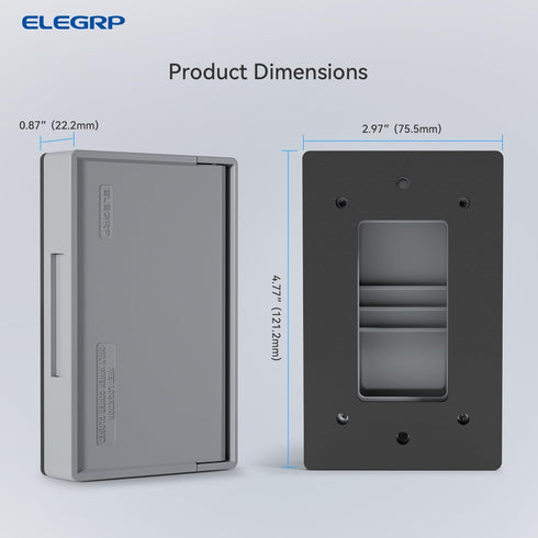 ELEGRP Horizontal Outdoor Cover for Decotative Receptacles, Weatherproof Wall Plate, Outdoor Electrical Outlet Cover, Standard Size 1-Gang 4.77” x...