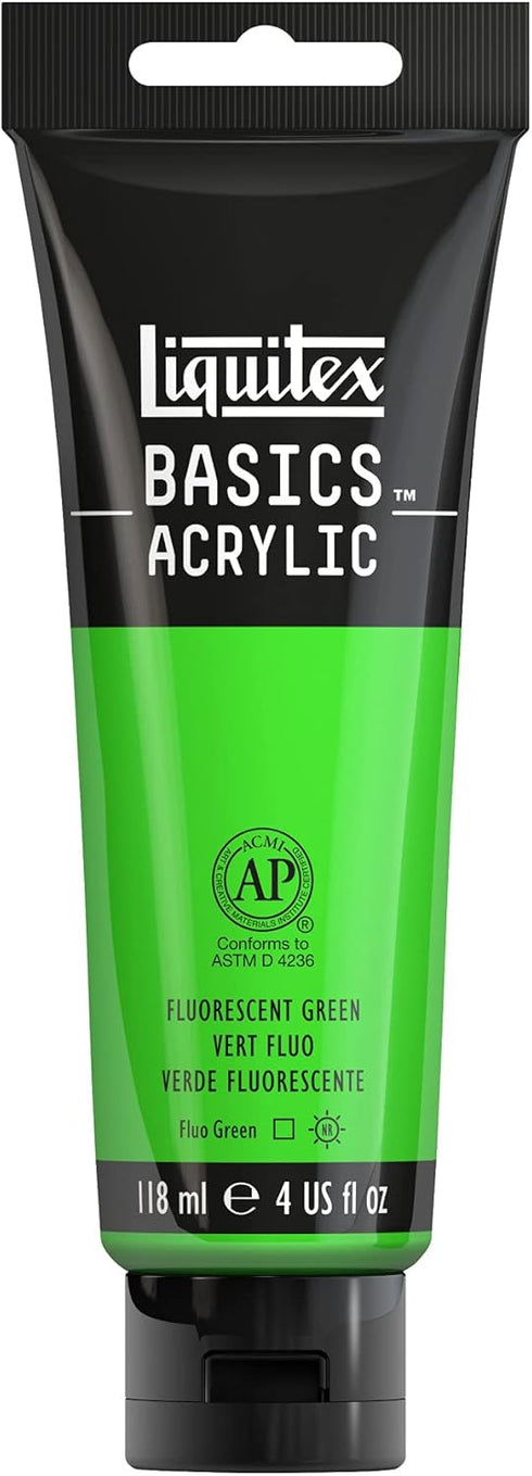 Liquitex BASICS Acrylic Paint, 118ml (4-oz) Tube, Fluorescent Green...