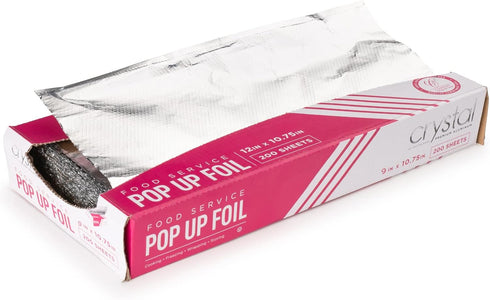Crystal by Crystalware Aluminum Foil Sheets - Precut Foil Sheets - Pop Up Foil Sheets for Storing, Cooking Food - Premium Aluminum Foil Wraps - Si...